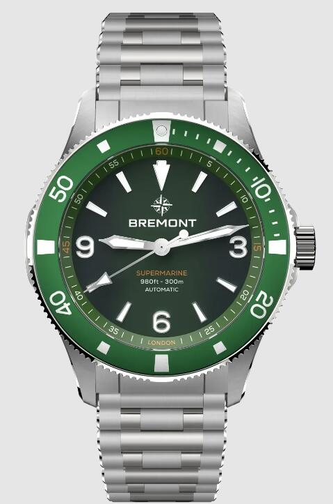 Best Bremont Supermarine 300M Green Dial steel Strap Replica Watch